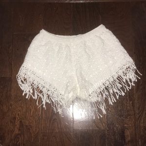 Tilly’s white crochet shorts